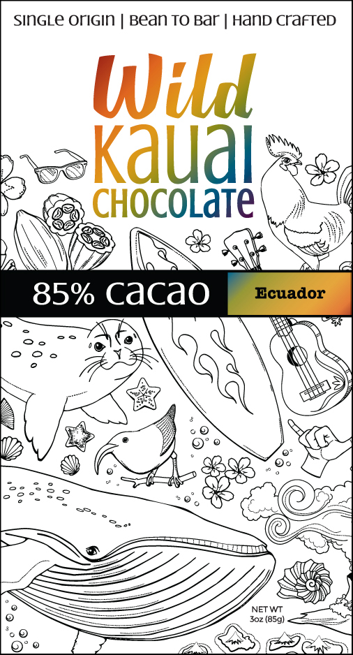 WKC_Bar_85_2017-01 Wild Kauai Chocolate 80% Cacao Bar