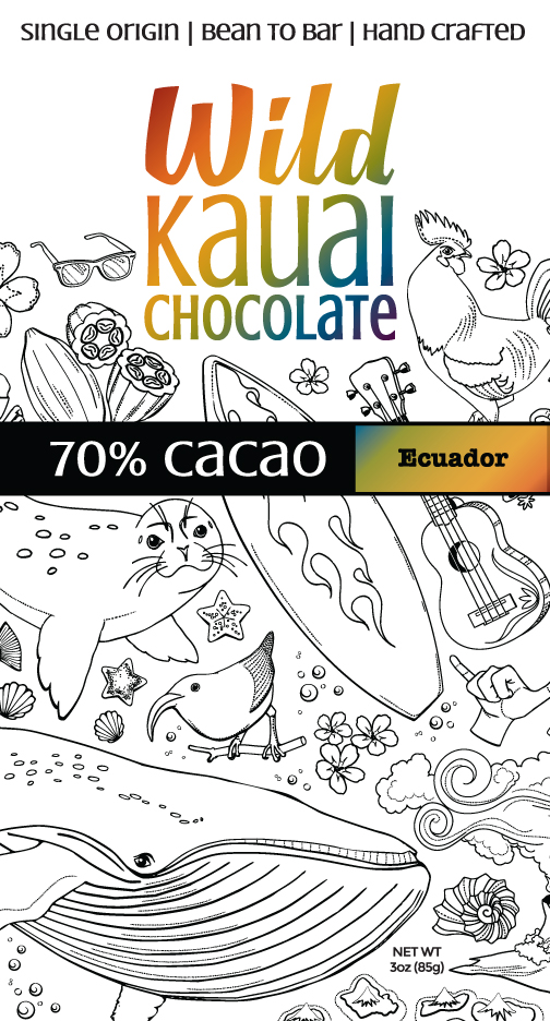 WKC_Bar_70_2018-12 Wild Kauai Chocolate 70% Cacao Bar