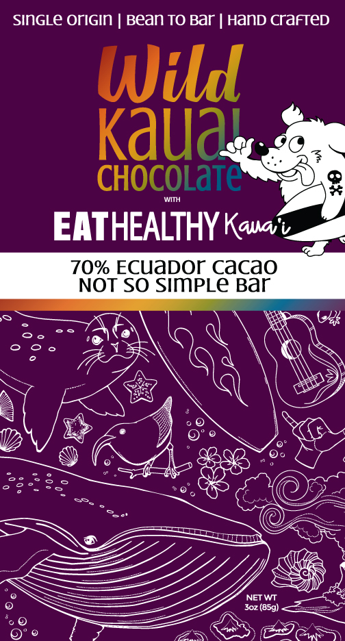 WKC_Bar_NSS_2018-12 Wild Kauai Chocolate 70% Cacao Eat Healthy Kauai Not So Simple Acai Bowl Bar